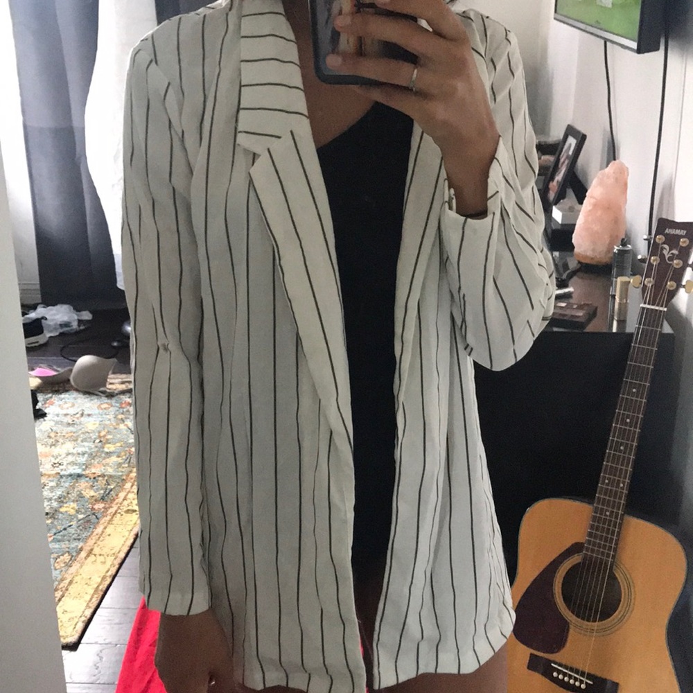 Stripped boyfriend jacket